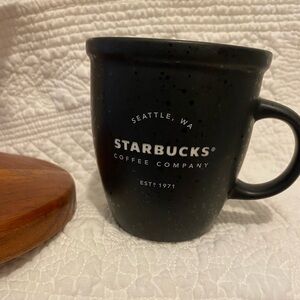 STARBUCKS 2016 “Speckled Black Mug w/Logo” Size 12oz Black/White NWOT